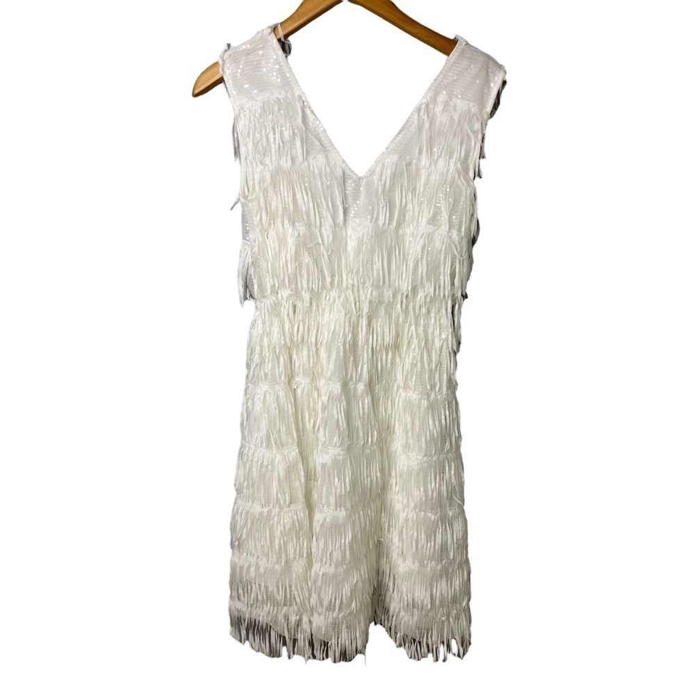 Southern Fried Chics Promise Forever Dress White Fringe Size Large Bride Country - Picture 5 of 7